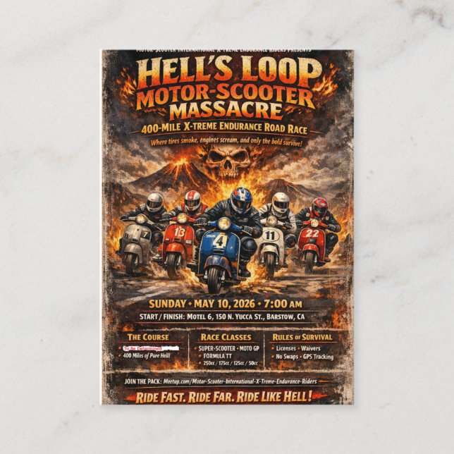 Hell's Loop 2026 Event Poster Visitkort (Framsida)