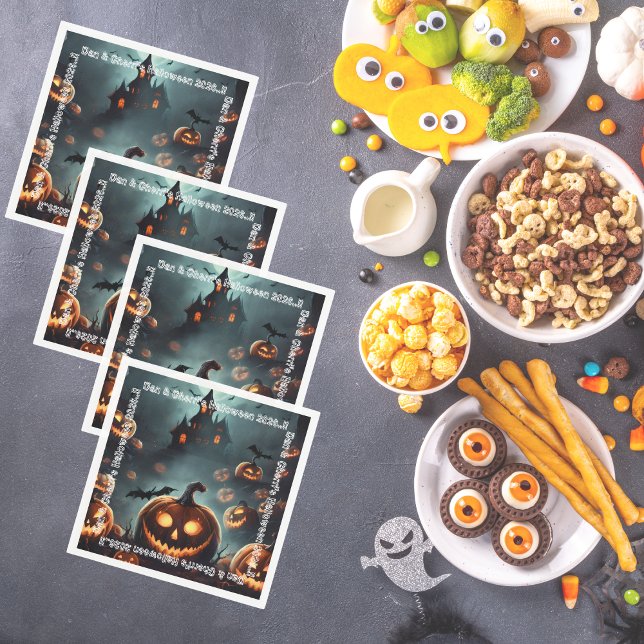 Hells Pumpkin Halloween fest Pappersservett (Hells Pumpkin Halloween Party Napkins)