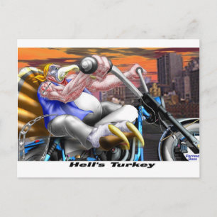 Hells Turkey Funny Thanksgiving Harley Tees & Gift Helg Vykort