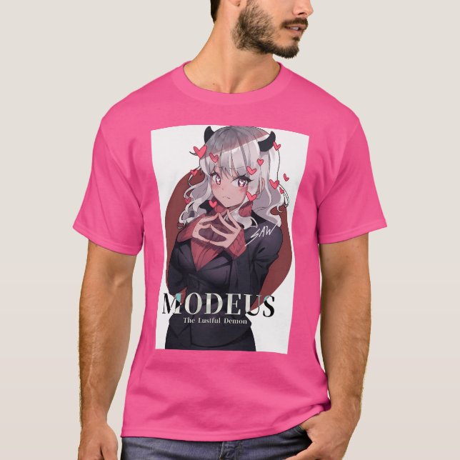 Helltaker Modeus Fanart Anime Illustration T Shirt (Framsida)