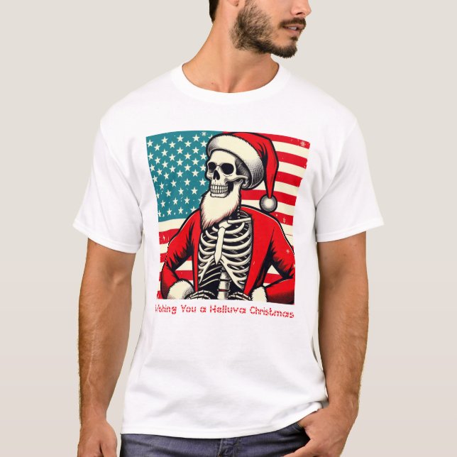 HELLUVA CHRISTMAS SKELETON T SHIRT (Framsida)