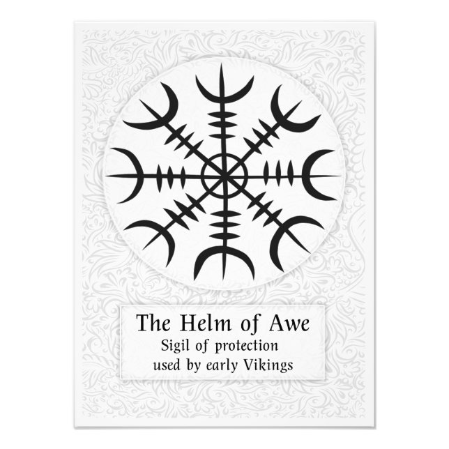 Helm of Awe Islands magic Sign - White Fototryck (Framsidan)