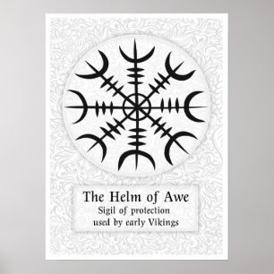Helm of Awe Islands magic Sign - White Poster