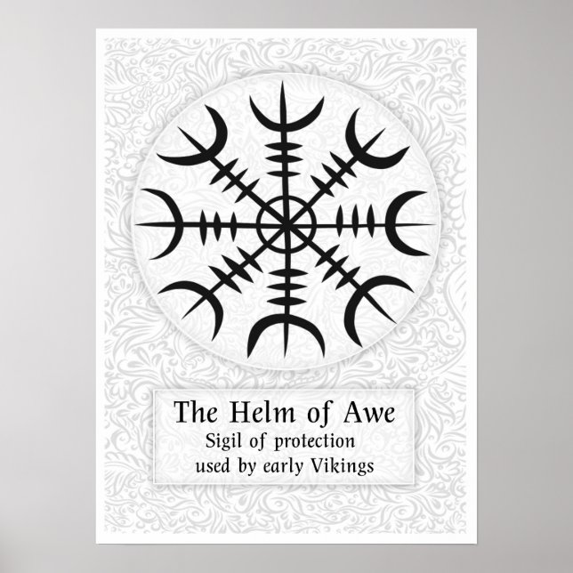 Helm of Awe Islands magic Sign - White Poster (Framsidan)