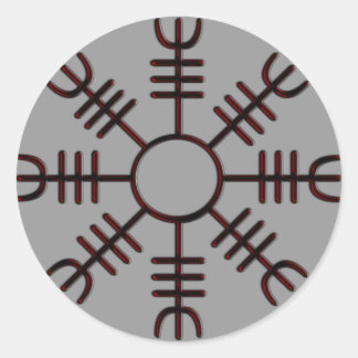 Helm of Awe Red Glow Sticker Runt Klistermärke