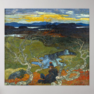 Helmer Osslund Vår Evening Behind Kiruna Poster