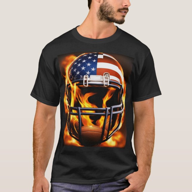 Helmet Coola Design för amerikansk fotboll T Shirt (Framsida)