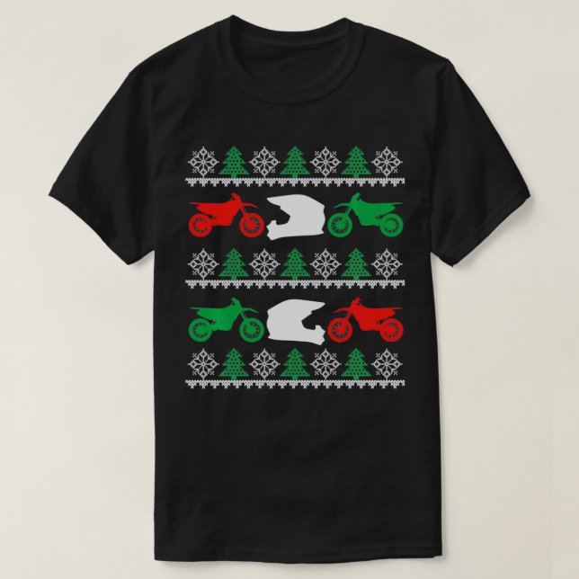 Helmet Dirt Bike Motorcycle Motocross Ugly Christm T Shirt (Design framsida)