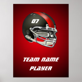 Helmet från Black and Red Football Poster