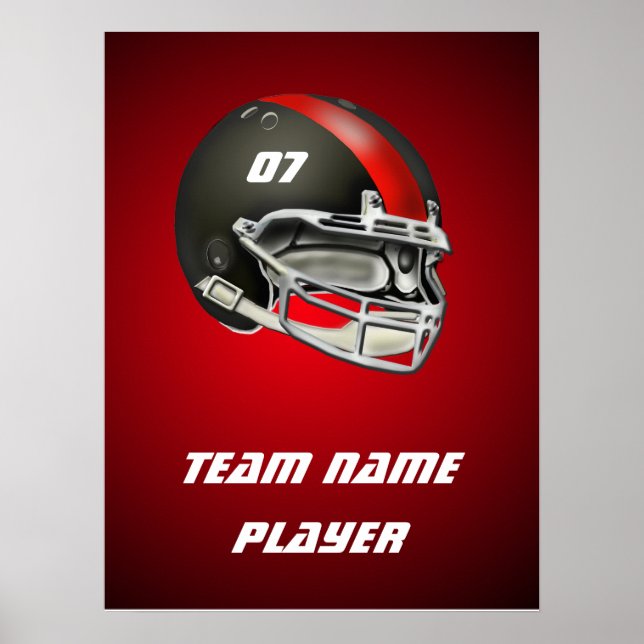 Helmet från Black and Red Football Poster (Framsidan)