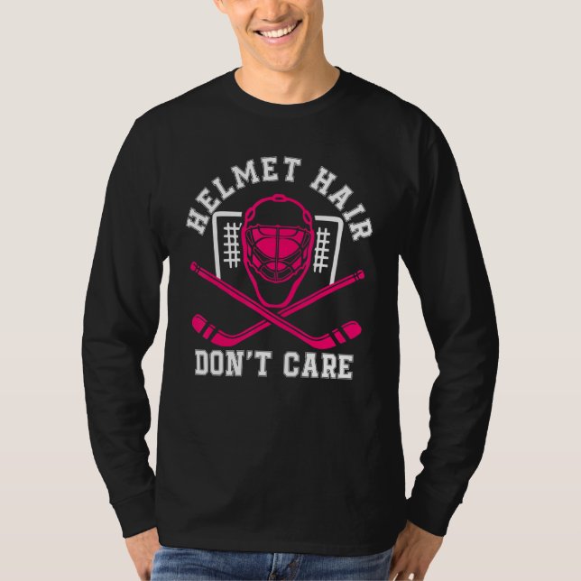 Helmet Hair bryr sig inte om Rosa Hockey Mask Play T Shirt (Framsida)