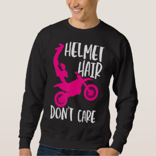 Helmet Hair Dont Care Motocross-motorcykel Lång Ärmad Tröja