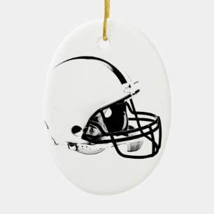 Helmet om fotboll julgransprydnad keramik