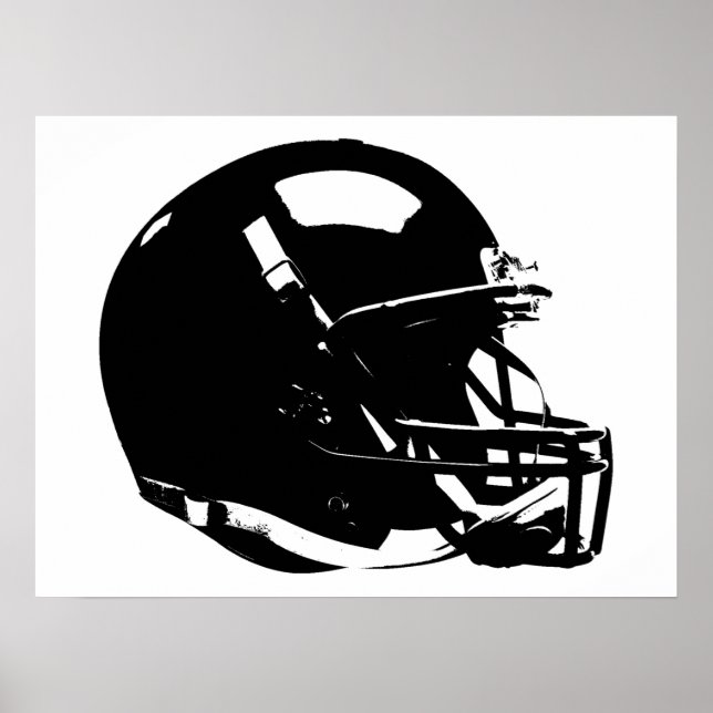 Helmet Poster Black White Pop Art Football (Framsidan)