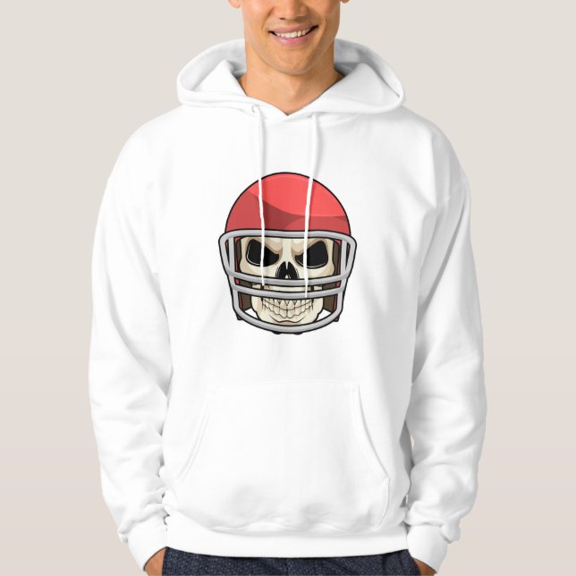 Helmet Skull Football Helmet Hoodie (Framsida)