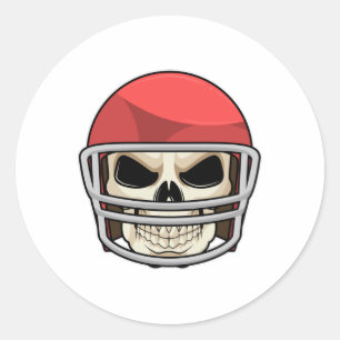 Helmet Skull Football Helmet Runt Klistermärke