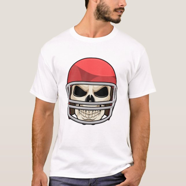 Helmet Skull Football Helmet T Shirt (Framsida)