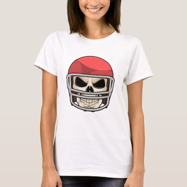 Helmet Skull Football Helmet T Shirt (Framsida)