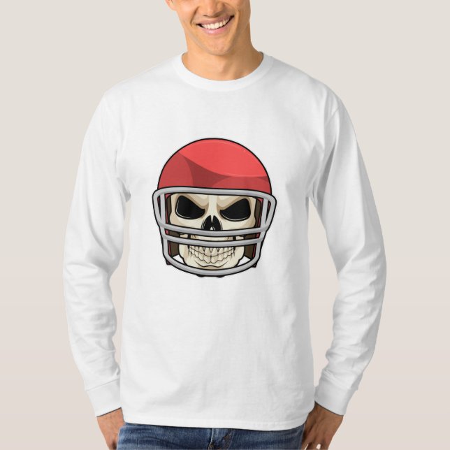 Helmet Skull Football Helmet T Shirt (Framsida)