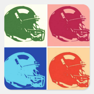 Helmet Sticker för fotboll i Färg Fyrkantigt Klistermärke