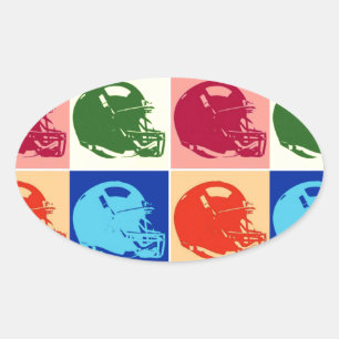 Helmet Sticker för fotboll Ovalt Klistermärke