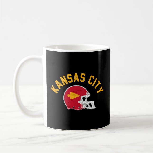 Helmet Touchdown för fotboll i Kansas Kaffemugg (Vänster)