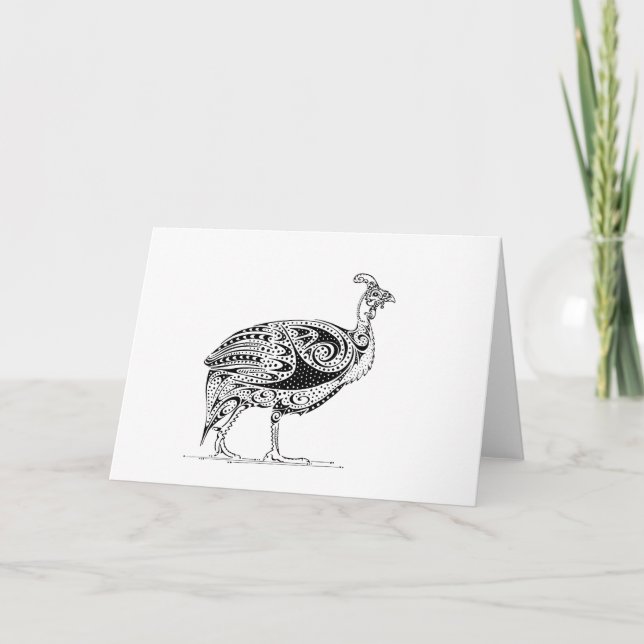 Helmeted Guinea Fowl Design Kort (Framsida)