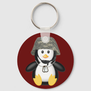 Helmeted pingvin nyckelring