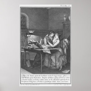 Heloise och Abelard i deras studie Poster
