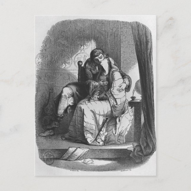 Heloise och Abelard kissing Vykort (Framsida)