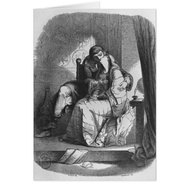 Heloise och Abelard kyssa Hälsningskort (Framsidan)