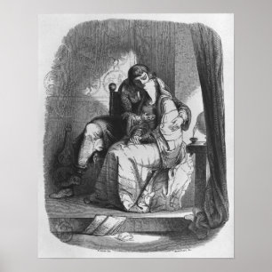 Heloise och Abelard kyssa Poster