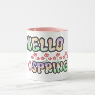 "Heloo Spring" Blommtryck Mugg
