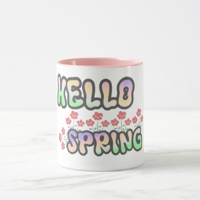 "Heloo Spring" | Blommtryck  Mugg (Center)