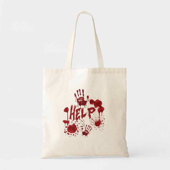 Help Bloody Handprint Halloween Costume Matching Tygkasse (Framsidan)