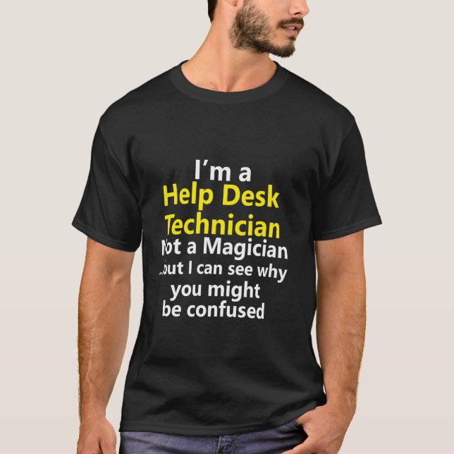 Help Desk Technician Support Customer Service Desk T Shirt (Framsida)