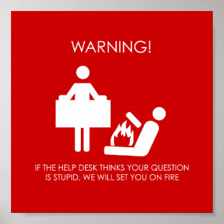 Help Desk-varning Poster