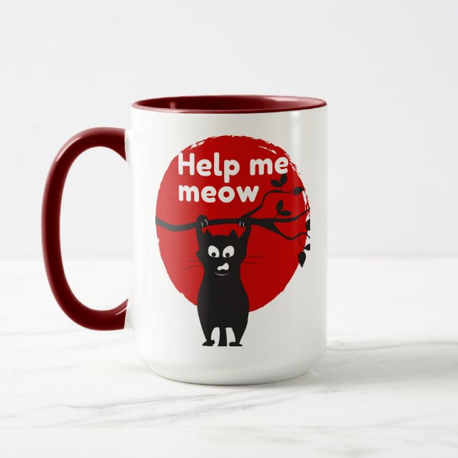 Help Me Meow cat Tea mug Mugg (Vänster)
