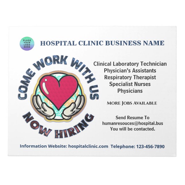 Help Wanted Business Now Hiring Personalize Anteckningsblock (Framsida)