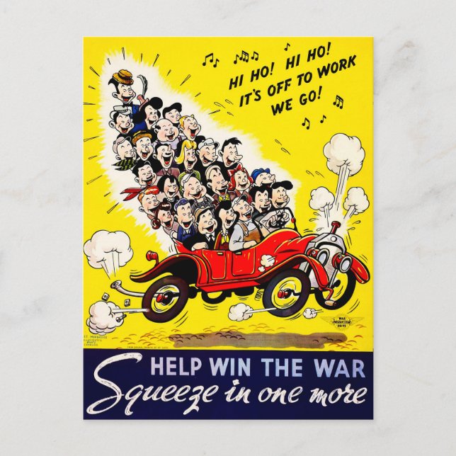 Help Win Krig - Carpool Vykort (Framsida)