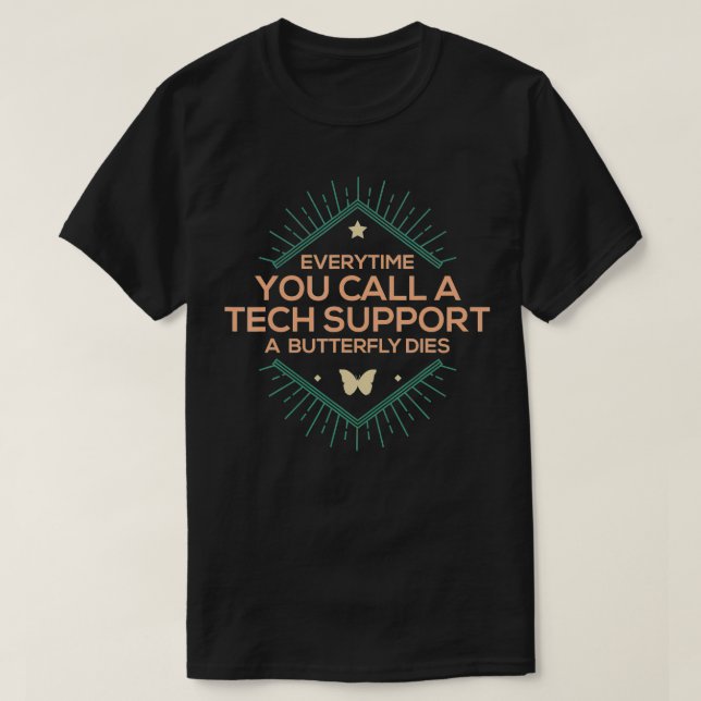 Helpdesk Hotline Techie Computer Tech Support T Shirt (Design framsida)