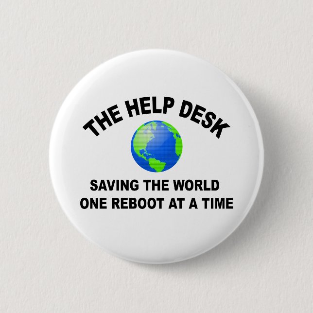 Helpdesk räddar världen en omstart i taget knapp (Framsida)
