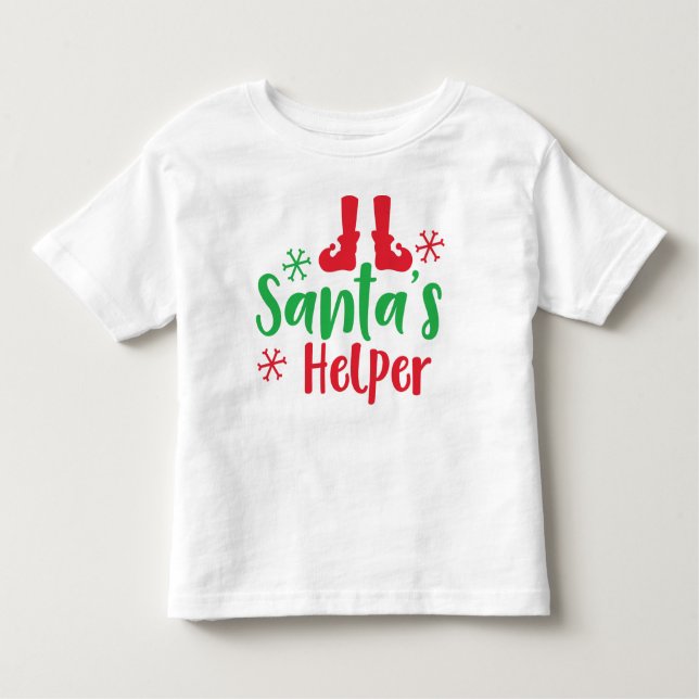 Helper, Elf Shoes, Snöflingor, jul T Shirt (Framsida)