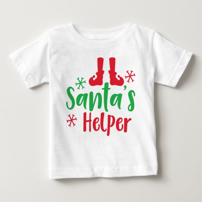 Helper, Elf Shoes, Snöflingor, jul T Shirt (Framsida)