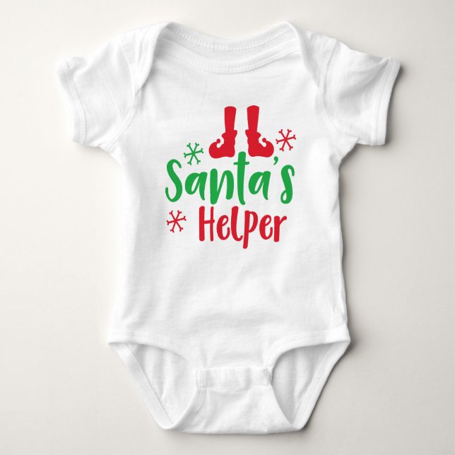 Helper, Elf Shoes, Snöflingor, jul T Shirt (Framsida)