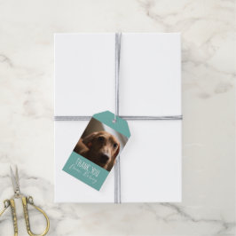 Helper Tack Gift med Hund Photo Märkres Presentetikett