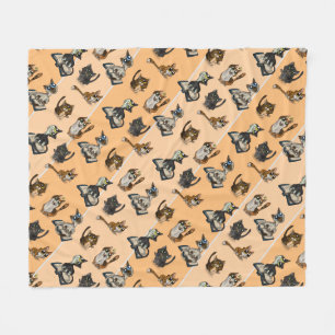 Helpful Study Cats Gult Fleece Blanket