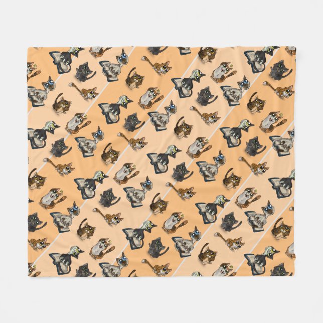 Helpful Study Cats Gult Fleece Blanket (Framsidan (Horisontell))