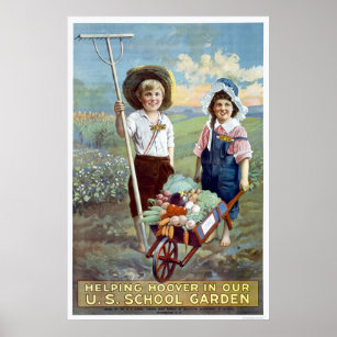 Helping Hoover in our U.S. School Garden Poster
