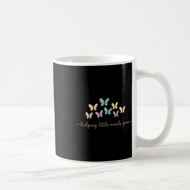 Helping Little Minds Grow Butterfly Retro Teacher  Kaffemugg (Höger)